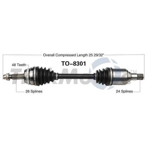 Surtrack Axle Cv Axle Shaft, To-8301 TO-8301